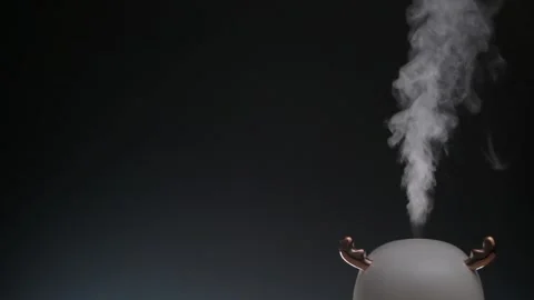 White steam on a black background. Stock Footage 217424827
