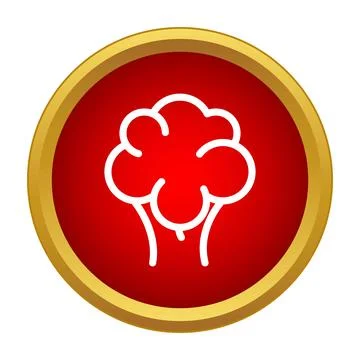White steam or cloud outline icon on red button Ilustración de archivo