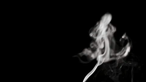 White steam rises light on black background. Video stock 102128378