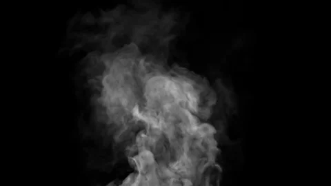 White steam spins and rises from the pan. White smoke rises from a large pot Stock Footage 103183065