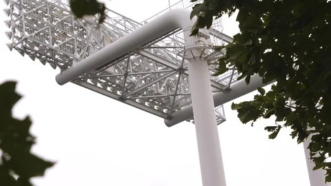 The white steel bars of the lighting stadium in Meiji Jingu Baseball stadium Stock Footage 125806595