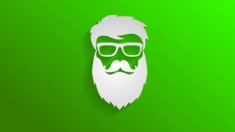 White Stencil With Shade Sharing 3D Effect Over Red Scene Of A Cool Bearded Stock Footage 128489109