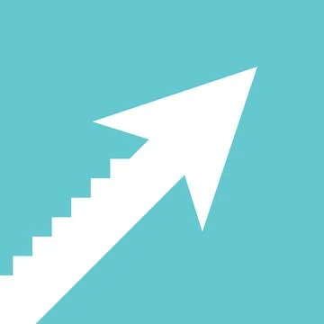 White stepped arrow, growth Illustrazione stock