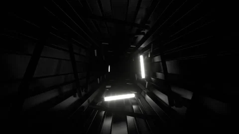 White Stepped Neon Strobe Tunnel Background VJ Loop in 4K Stock Footage 307689060