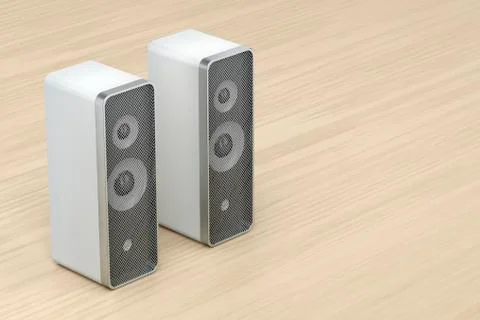 White stereo computer speakers Stock Illustration