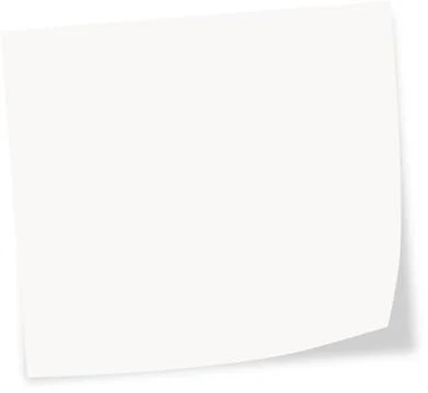 White stick note isolated on a white background Illustrazione stock