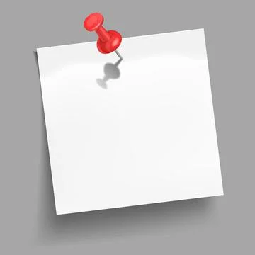 White sticker attached red push button over grey background. Memo note イラスト素材