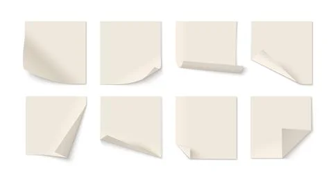 White sticky note collection Stock Illustration