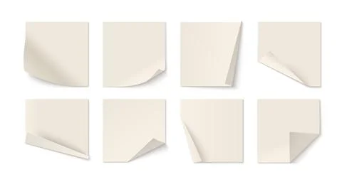 White sticky note collection Stock Illustration