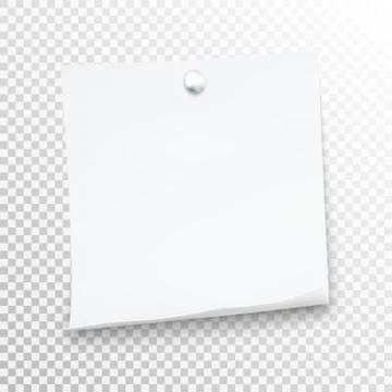 White sticky note isolated on background. Template for your projects. Stock Illustration