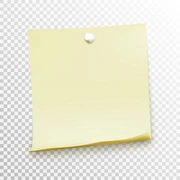 White sticky note isolated on background. Template for your projects. Stock Illustration