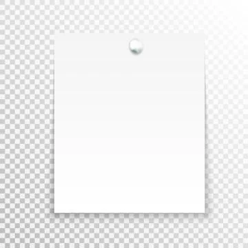 White sticky note isolated on transparent background. Template for your proje Stock Illustration