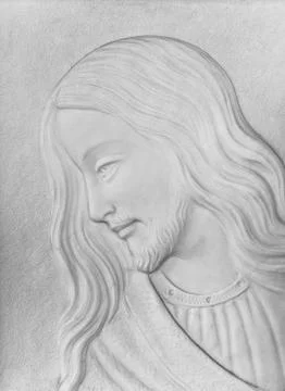 White stone Bas-relief Stock Photos