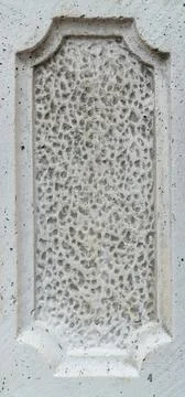 White Stone Gate Post with a Chiseled Decorative Recessed Panel Fotos Stock