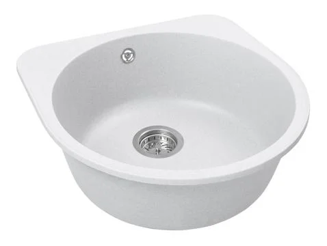 White stone kitchen sink isolated Stock-Fotos
