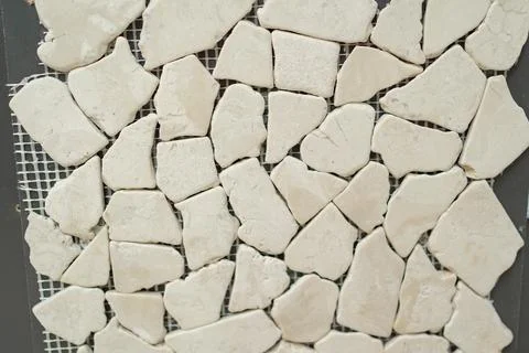 White stone mosaic pattern Foto stock