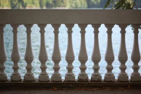 White stone railings Stock Photos