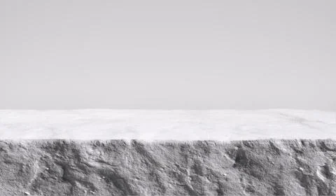White stone rough plate object display podium, minimalistic object placement  Foto stock
