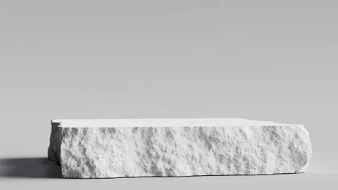 White stone rough plate object display podium. 3d rendering Foto stock