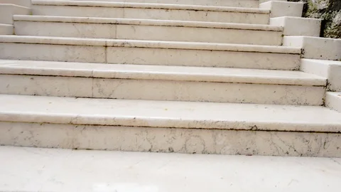 White stone stairs going up Stock Footage 124027190