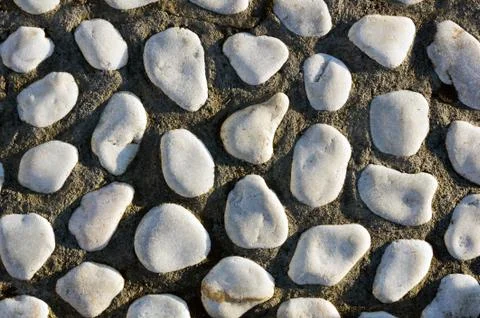 White stone textured pattern on floor Stock Photos