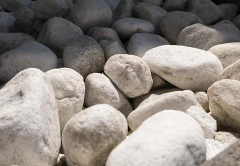 White stones background. cobblestone. Stock Photos
