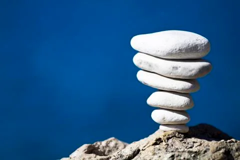 White stones stack Stock Photos