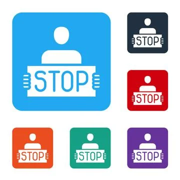 White Stop war icon isolated on white background. Antiwar protest. World peace Stock Illustration