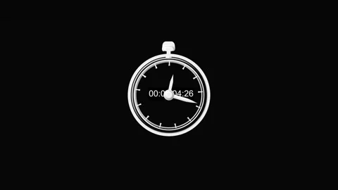 White Stopwatch with Digital Timer Displaying 00:00:02:29 on Black Backgrou.. Stock Footage 331878871