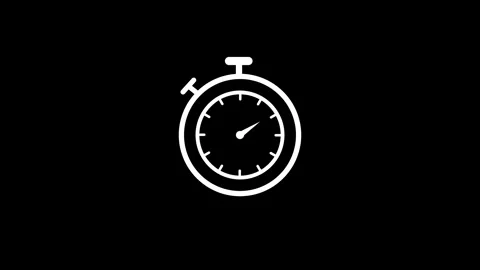 White stopwatch icon on black background time measurement concept timer clock Stock Footage 338371856