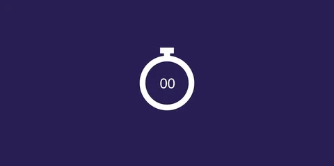 White stopwatch outline flat animation with counter numbers on purple background Stock Footage 112492130