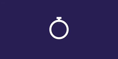 White stopwatch outline with running loop inside it on purple background. Stock Footage 112367836