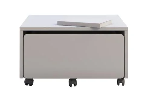 White storage box with casters. 3d render Stock Illustration