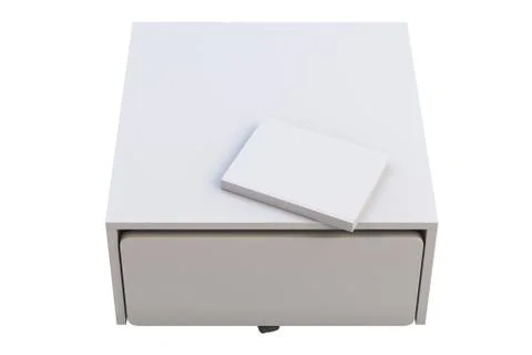 White storage box with casters. 3d render Stock Illustration
