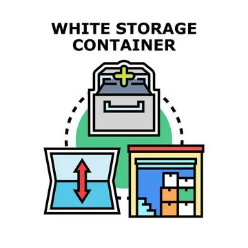 White storage container organizing logistic systems concept Stock Illustration