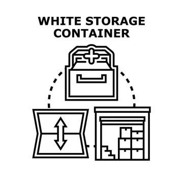 White storage container organizing logistic systems concept Stock Illustration