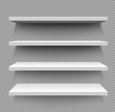 White store shelves, isolated empty shop showcase Stock Illustration