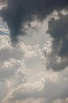 White storm clouds in sky background of nature. weather and climatic conditions Stock Photos