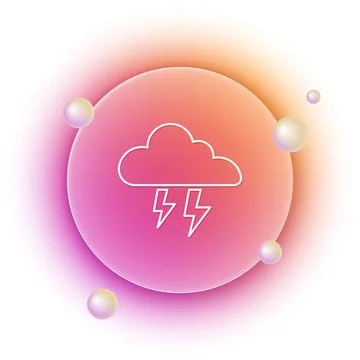White Storm icon isolated on white background. Cloud and lightning sign. We.. Stock Illustration