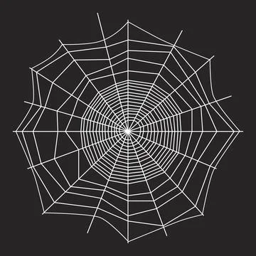 White strands of spider web on black background Stock Illustration