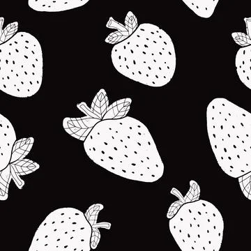 White strawberry. Age texture. Vector seamless pattern Illustrazione stock