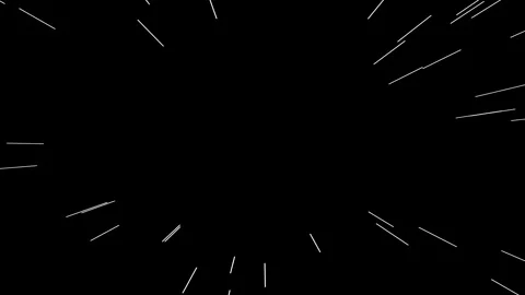 White streaks of light moving rapidly across a deep black background field Video stock 335117859