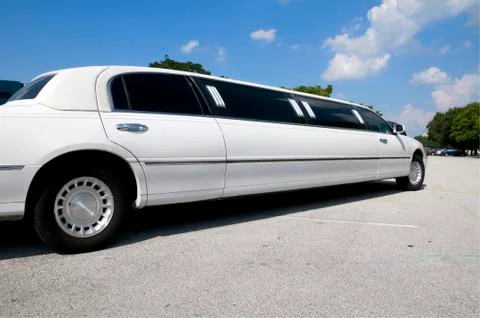 White stretch limo Stock Photos