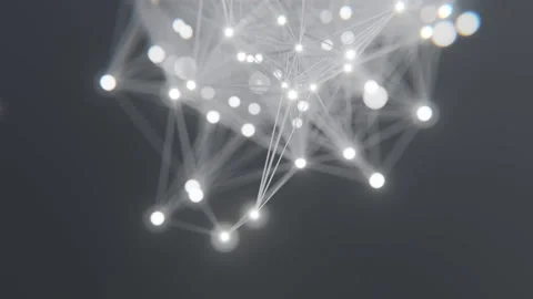 White strings Moving and Connecting Stock Footage 253597044