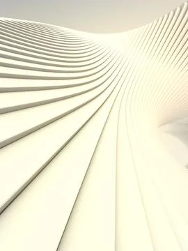 White stripe pattern futuristic background. Geometric shape. 3d render Stock Illustration