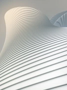 White stripe pattern futuristic background. 3d render illustration Illustrazione stock
