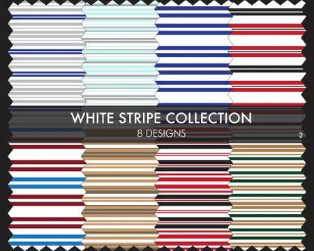 White Stripe Seamless Pattern Collection Illustrazione stock