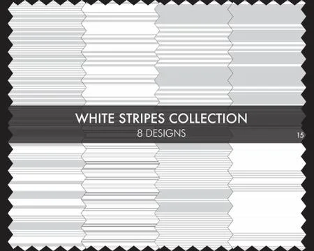 White Stripe Seamless Pattern Collection Stockillustratie