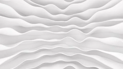 White stripe waves pattern futuristic background. 3d render illustration Stock Illustration