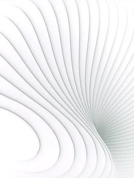 White striped futuristic pattern surrounded by light mist. 3d illustration Stock Illustration